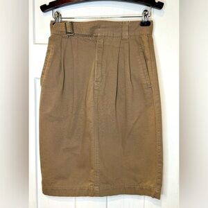 Vintage 90’s Esprit tan 100% Cotton skirt with cool buckle size 11/12 P1.2